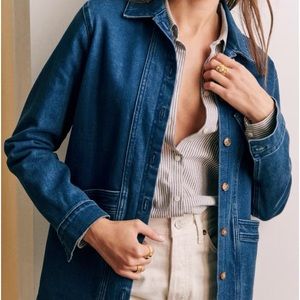 Sezane Will Jacket Indigo Denim Chore Jacket